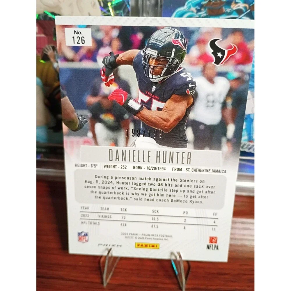 2024 Panini Prizm Deca - Danielle Hunter #126 Red Prizm 199/199 Bookend